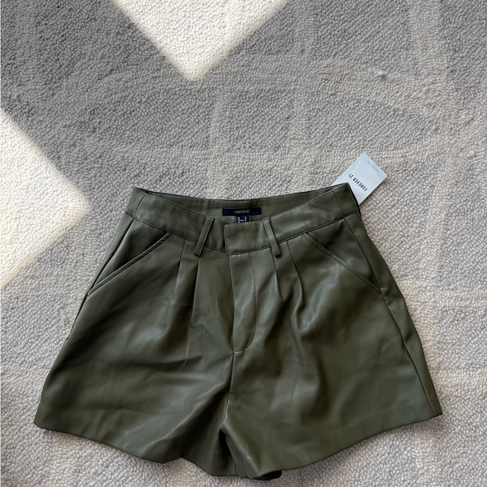 Forever 21 High Waist Leather Shorts